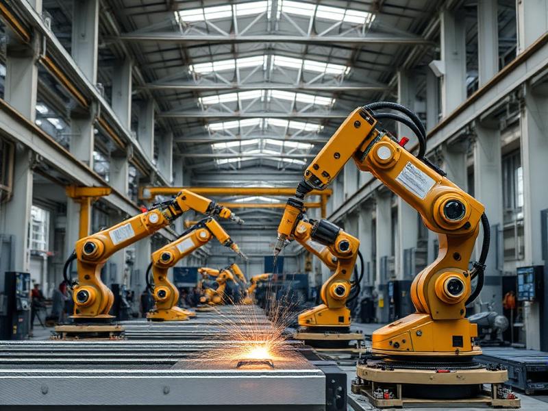 Industrial machinist operating heavy precision equipment on a manufacturing floor
